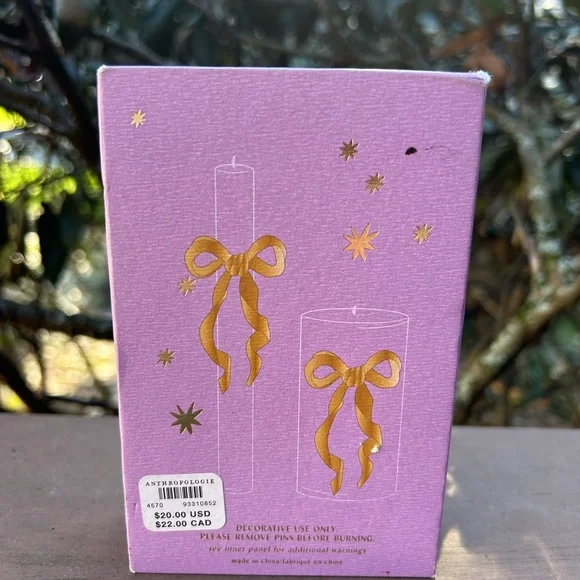 Anthropologie Gold Bow Candle Charms in Pink Box - Picture 6 of 6